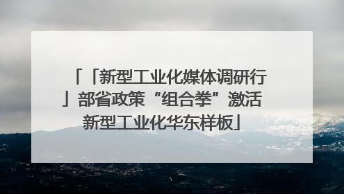 「新型工业化媒体调研行」部省政策“组合拳”激活新型工业化华东样板