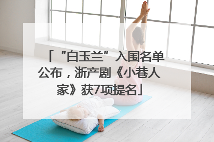 “白玉兰”入围名单公布，浙产剧《小巷人家》获7项提名