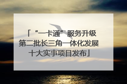 “一卡通”服务升级 第二批长三角一体化发展十大实事项目发布