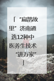 “扁鹊故里”济南遴选12种中医养生技术“进万家”