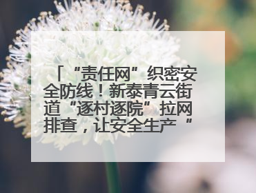 “责任网”织密安全防线！新泰青云街道“逐村逐院”拉网排查，让安全生产“无死角”