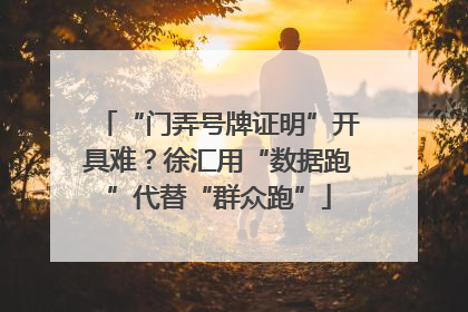 “门弄号牌证明”开具难？徐汇用“数据跑”代替“群众跑”