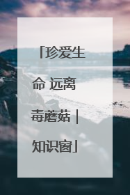 珍爱生命 远离毒蘑菇｜知识窗