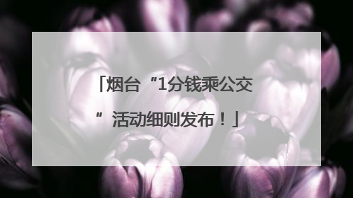 烟台“1分钱乘公交”活动细则发布！