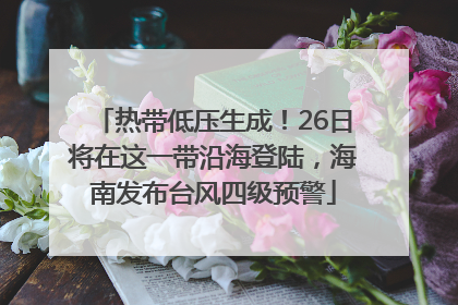 热带低压生成！26日将在这一带沿海登陆，海南发布台风四级预警
