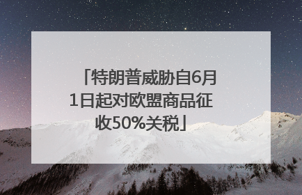 特朗普威胁自6月1日起对欧盟商品征收50%关税