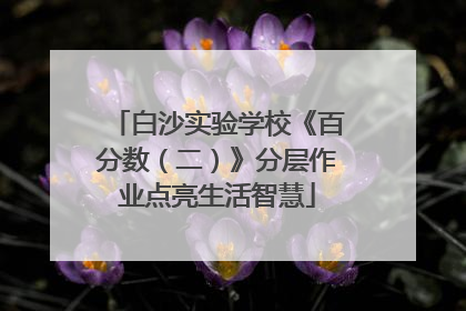 白沙实验学校《百分数（二）》分层作业点亮生活智慧