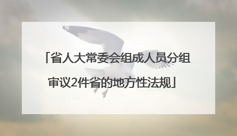 省人大常委会组成人员分组审议2件省的地方性法规