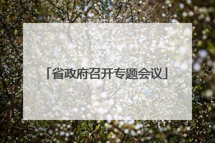 省政府召开专题会议