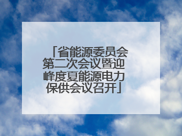 省能源委员会第二次会议暨迎峰度夏能源电力保供会议召开