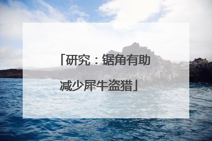 研究：锯角有助减少犀牛盗猎
