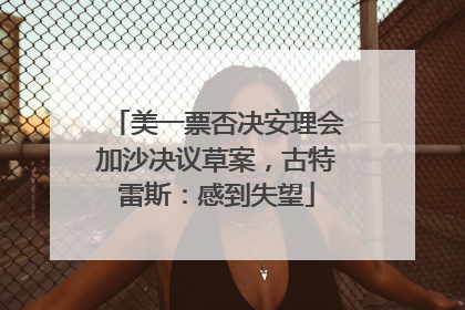 美一票否决安理会加沙决议草案，古特雷斯：感到失望
