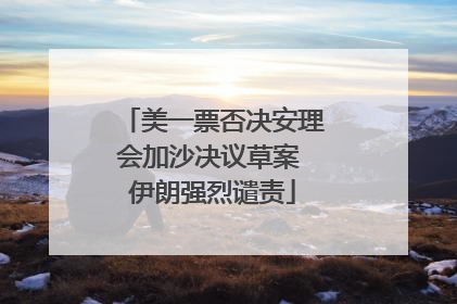 美一票否决安理会加沙决议草案 伊朗强烈谴责