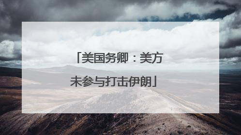 美国务卿：美方未参与打击伊朗