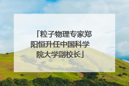 粒子物理专家郑阳恒升任中国科学院大学副校长