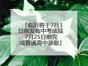 临沂将于7月3日前发布中考成绩 7月25日前完成普通高中录取
