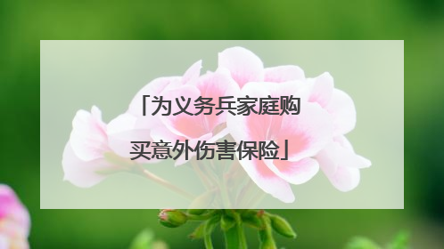 为义务兵家庭购买意外伤害保险
