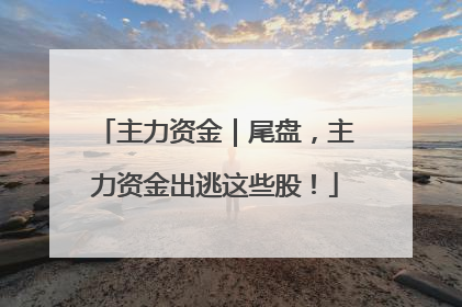 主力资金｜尾盘，主力资金出逃这些股！