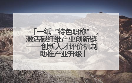 一纸“特色职称”，激活碳纤维产业创新链——创新人才评价机制 助推产业升级