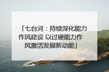 七台河：持续深化能力作风建设 以过硬能力作风激活发展新动能