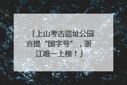 上山考古遗址公园喜提“国字号”，浙江唯一上榜！