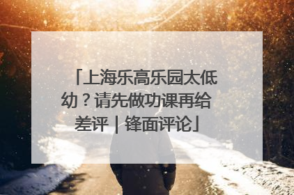 上海乐高乐园太低幼？请先做功课再给差评｜锋面评论
