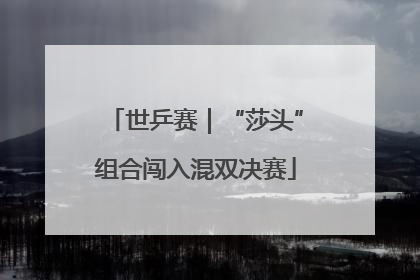 世乒赛｜“莎头”组合闯入混双决赛