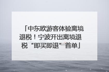 中东欧游客体验离境退税！宁波开出离境退税“即买即退”首单