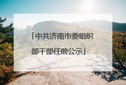 中共济南市委组织部干部任前公示