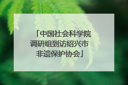 中国社会科学院调研组到访绍兴市非遗保护协会