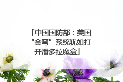 中国国防部：美国“金穹”系统犹如打开潘多拉魔盒