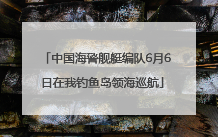 中国海警舰艇编队6月6日在我钓鱼岛领海巡航