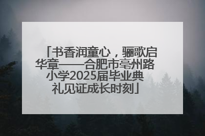 书香润童心，骊歌启华章——合肥市亳州路小学2025届毕业典礼见证成长时刻