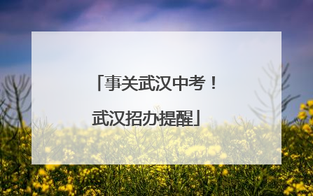 事关武汉中考！武汉招办提醒