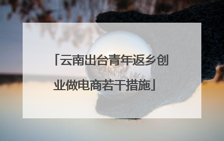 云南出台青年返乡创业做电商若干措施