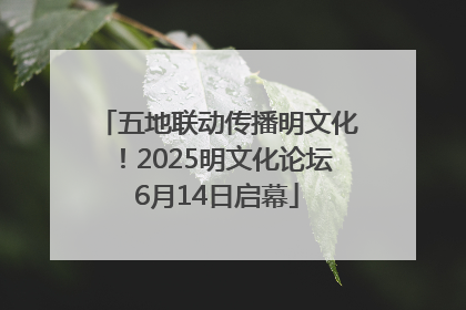 五地联动传播明文化！2025明文化论坛6月14日启幕