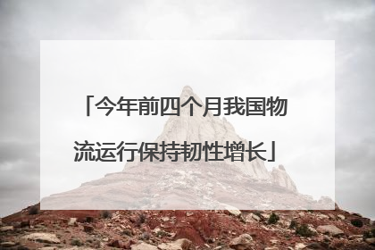今年前四个月我国物流运行保持韧性增长