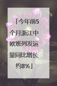 今年前5个月浙江中欧班列发运量同比增长约8%