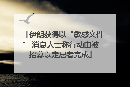 伊朗获得以“敏感文件” 消息人士称行动由被招募以定居者完成