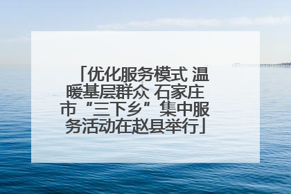 优化服务模式 温暖基层群众 石家庄市“三下乡”集中服务活动在赵县举行