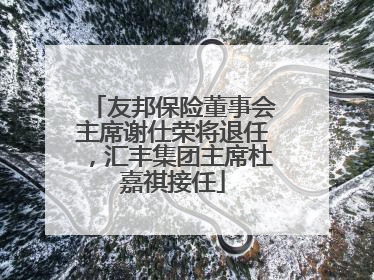 友邦保险董事会主席谢仕荣将退任，汇丰集团主席杜嘉祺接任