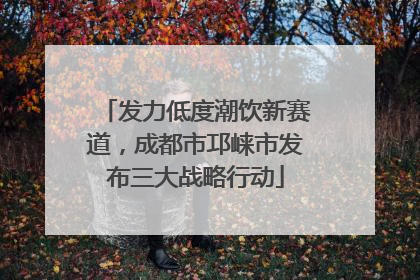 发力低度潮饮新赛道，成都市邛崃市发布三大战略行动
