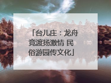 台儿庄：龙舟竞渡扬激情 民俗游园传文化