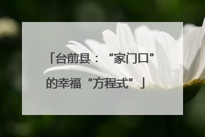 台前县：“家门口”的幸福“方程式”