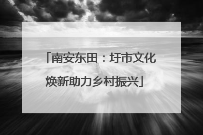 南安东田：圩市文化焕新助力乡村振兴