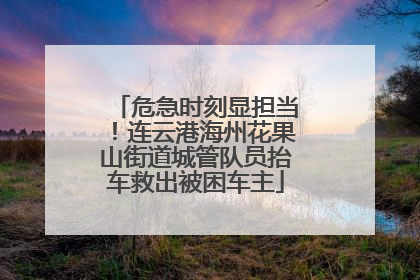 危急时刻显担当！连云港海州花果山街道城管队员抬车救出被困车主