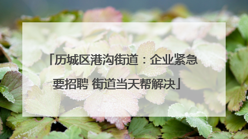 历城区港沟街道：企业紧急要招聘 街道当天帮解决
