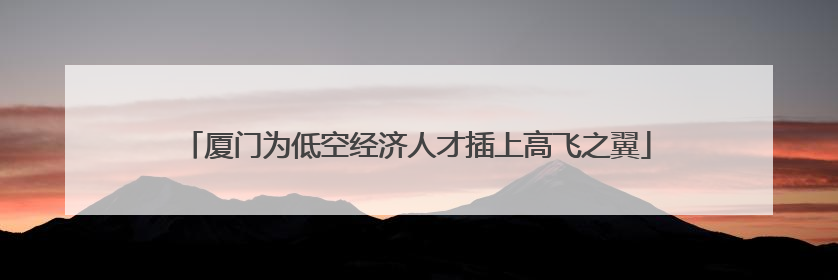 厦门为低空经济人才插上高飞之翼
