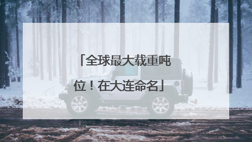 全球最大载重吨位！在大连命名