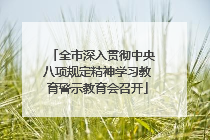 全市深入贯彻中央八项规定精神学习教育警示教育会召开